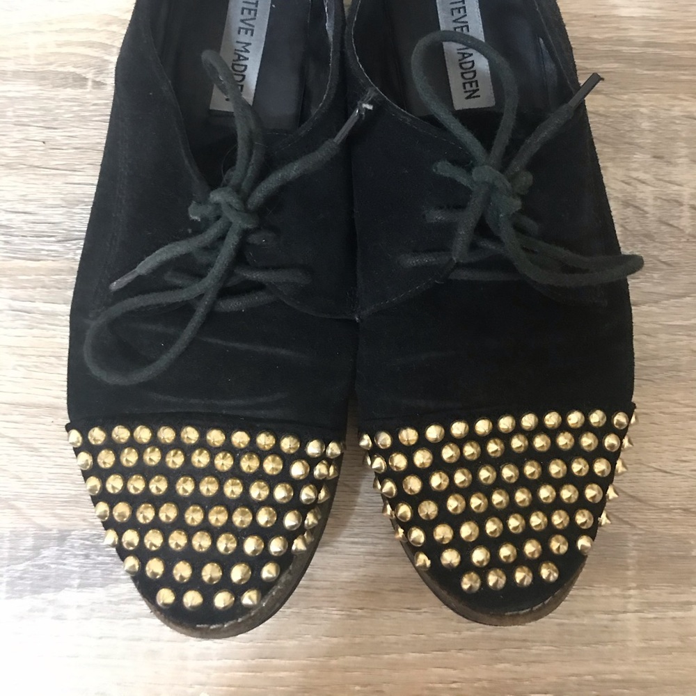 Steve Madden Gold & Black Spiked Shoes